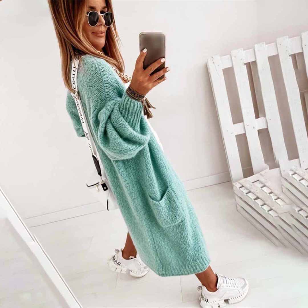 Overdimensioneret frakke med åben front