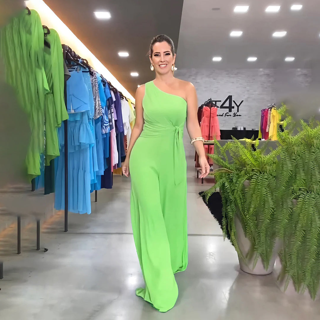 Stilfuld jumpsuit med én skulder