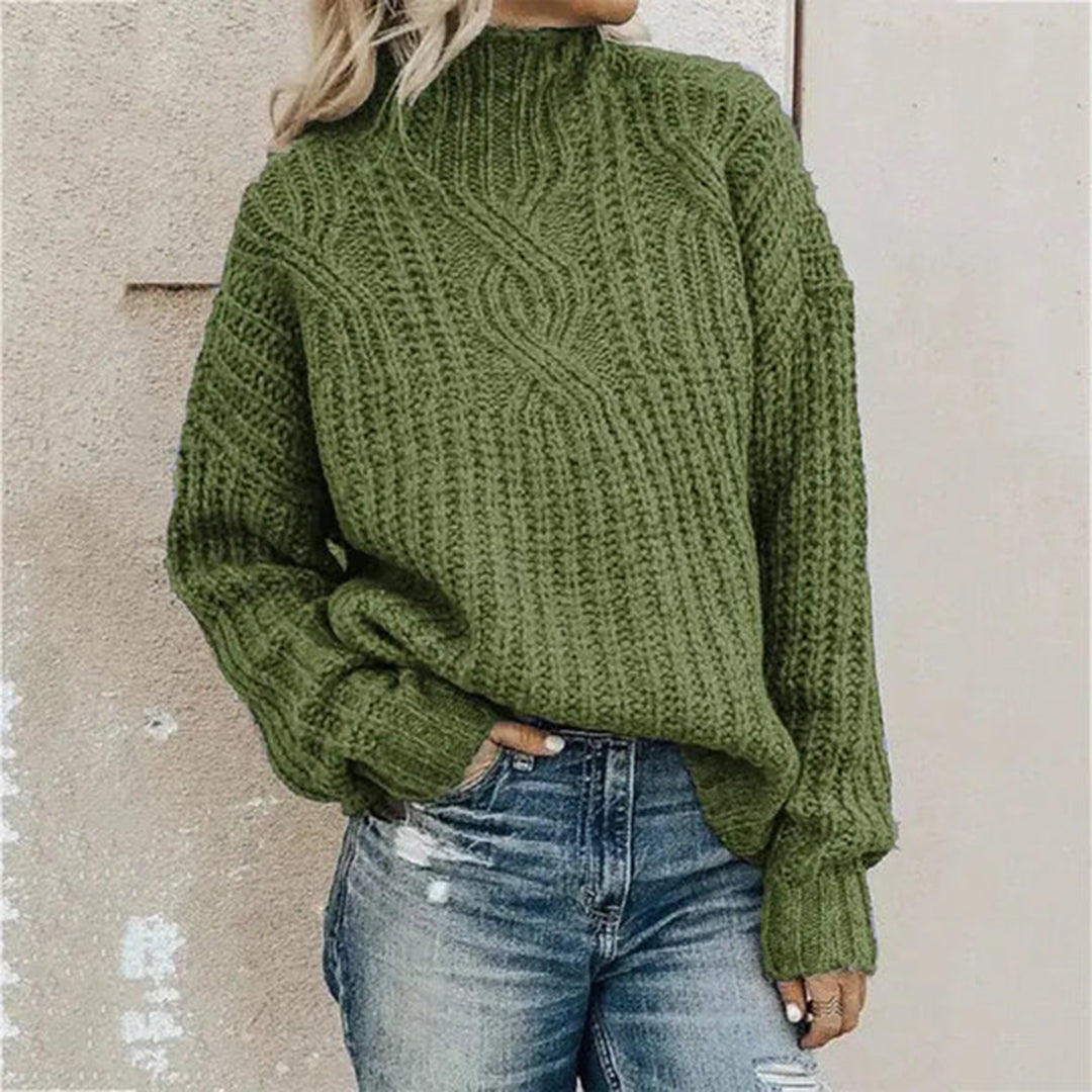 Strikket rullekrave-sweater