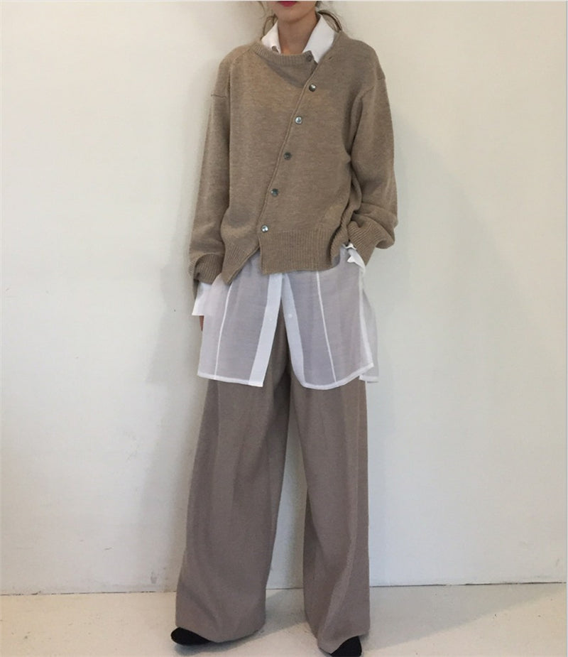 Cardigan i kashmir med knaplukning