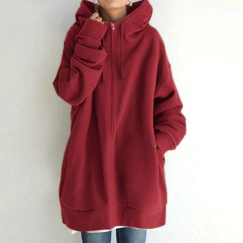 Varm oversized hoodie til kvinder