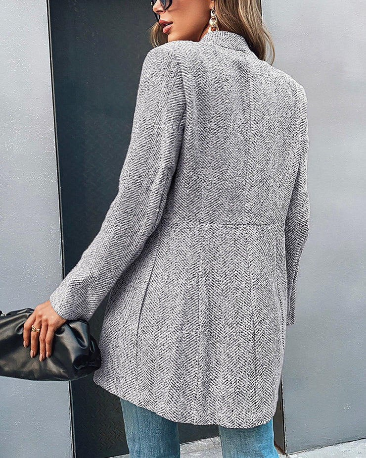 Stilfuld marmoreret langærmet blazer