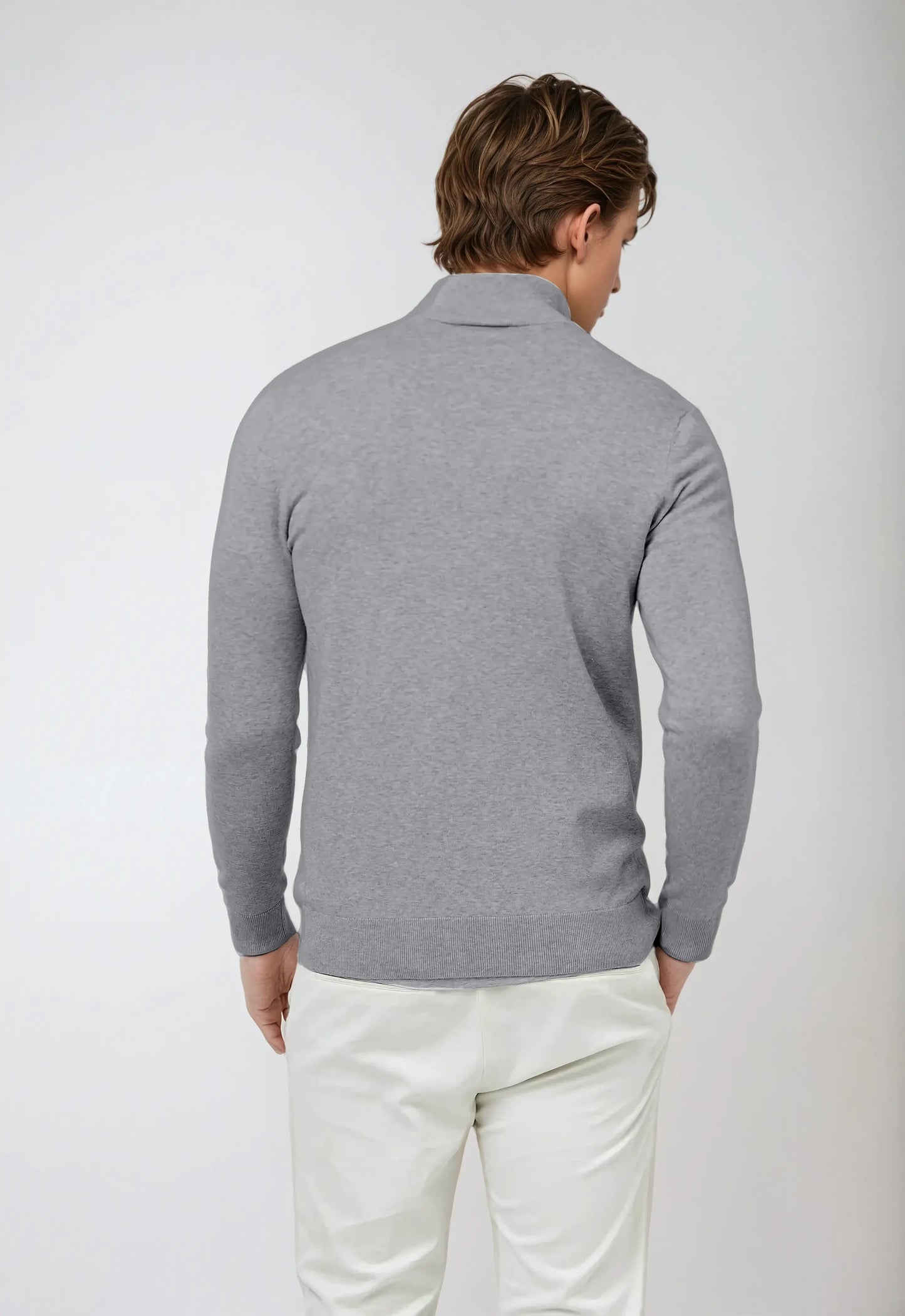 Mørkegrå sweater med halv lynlås