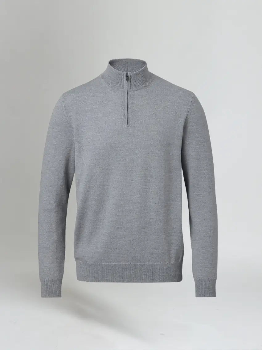 Mørkegrå sweater med halv lynlås