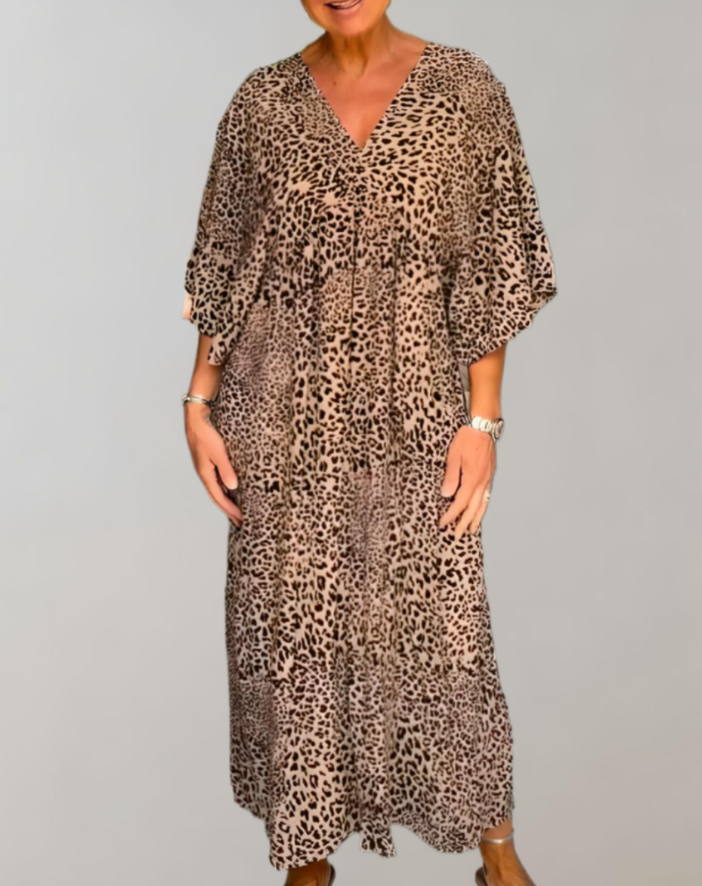 Oversized kjole med unikt print til kvinder
