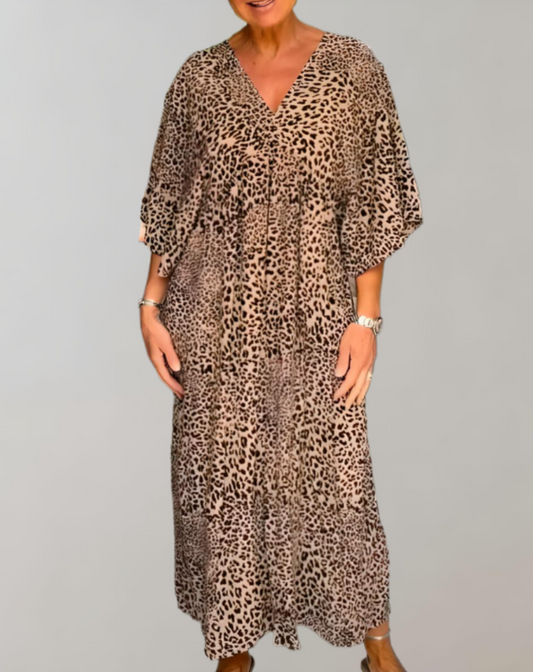 Oversized kjole med unikt print til kvinder