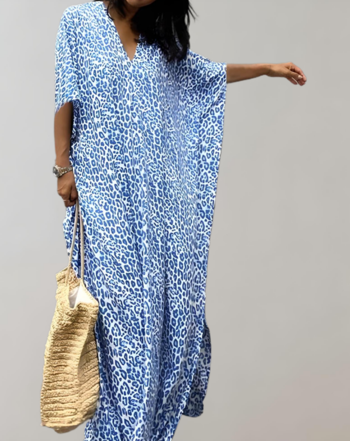 Oversized kjole med unikt print til kvinder