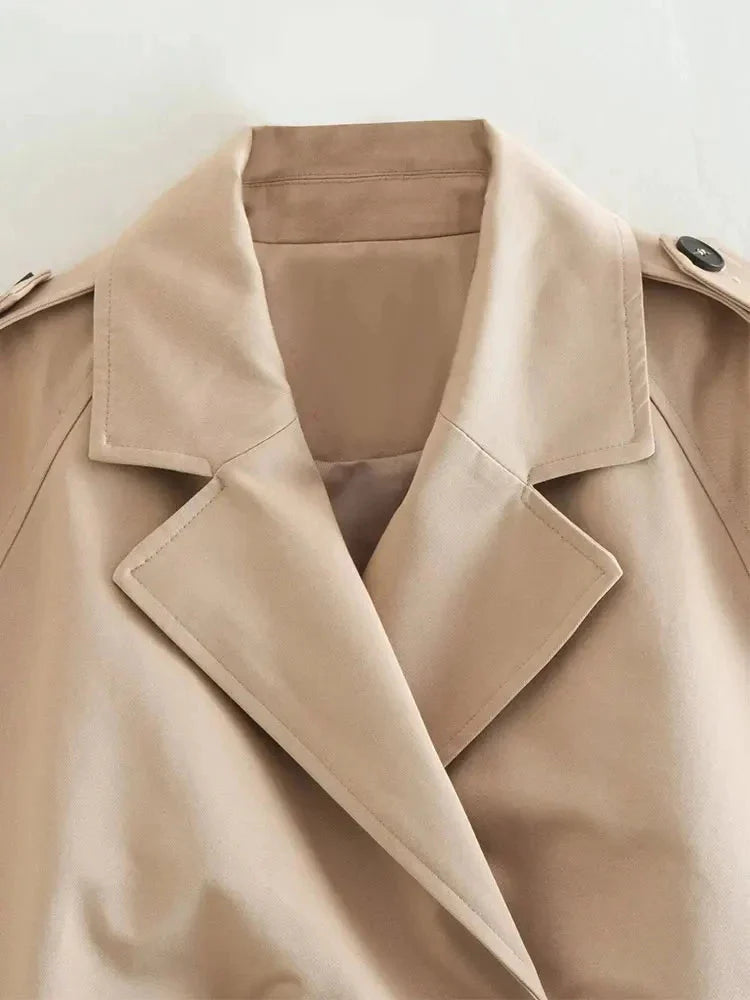 Kort trenchcoat til kvinder | Stilfuld polyesterjakke