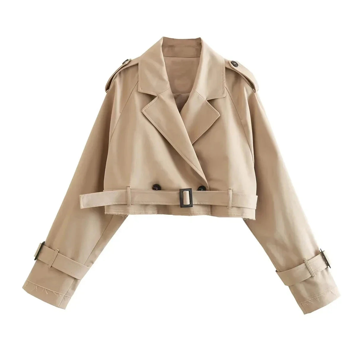 Kort trenchcoat til kvinder | Stilfuld polyesterjakke