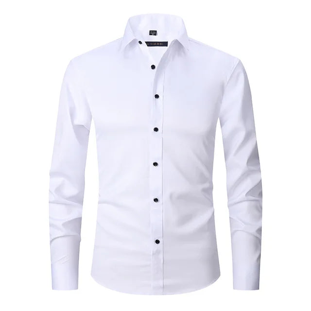 Herre slim fit skjorte med lange ærmer