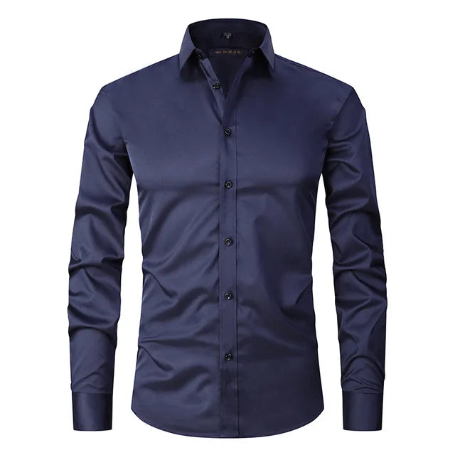 Herre slim fit skjorte med lange ærmer