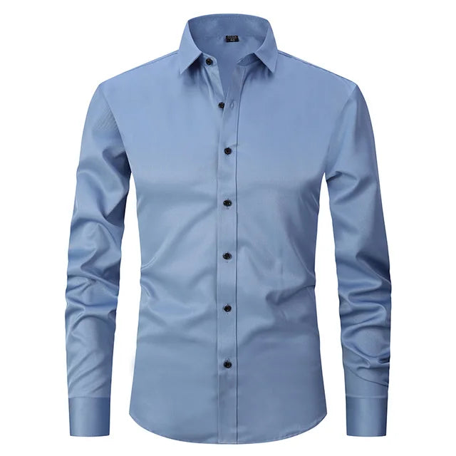 Herre slim fit skjorte med lange ærmer