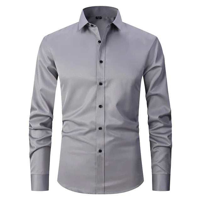 Herre slim fit skjorte med lange ærmer