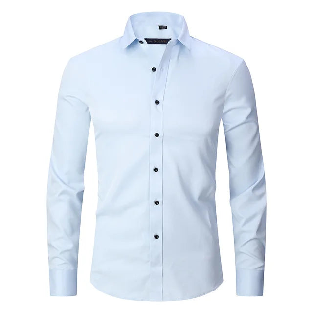 Herre slim fit skjorte med lange ærmer
