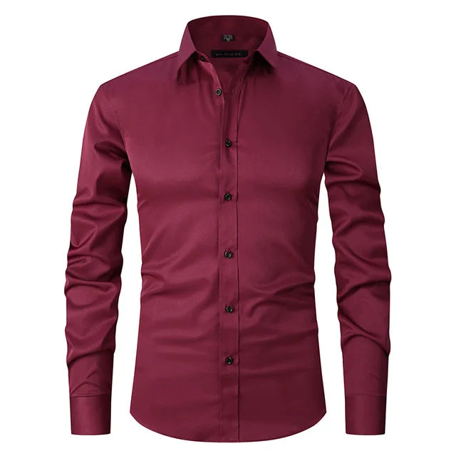 Herre slim fit skjorte med lange ærmer