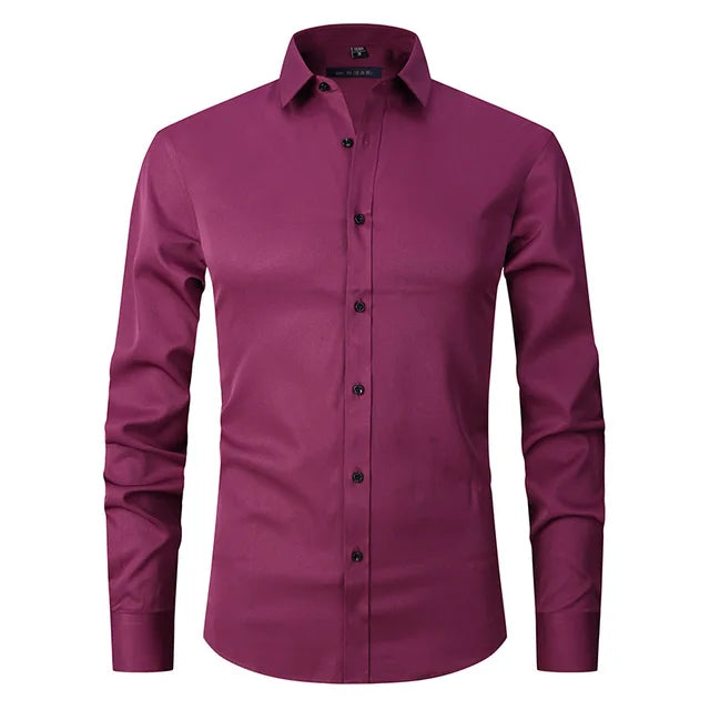 Herre slim fit skjorte med lange ærmer