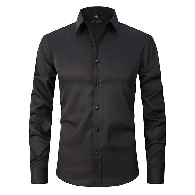 Herre slim fit skjorte med lange ærmer