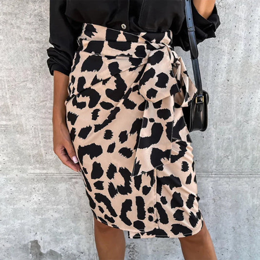 Nederdel med leopardprint