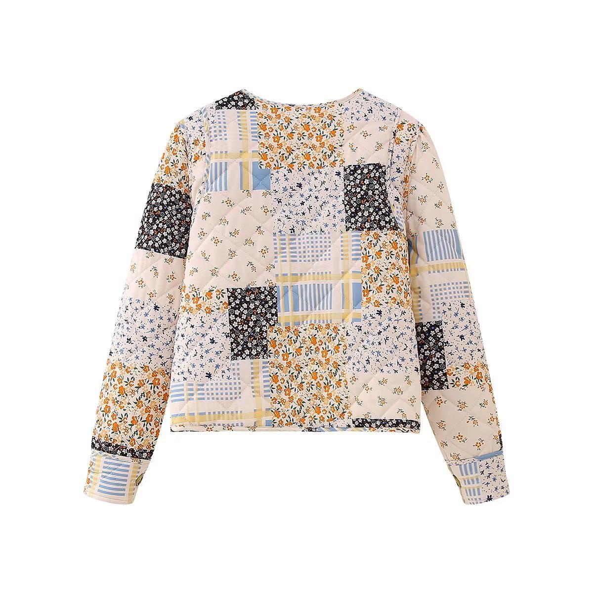 Vintage-inspireret blazer med patchwork