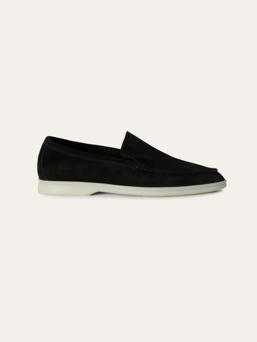 Raffinerede Sorte loafers i ruskind