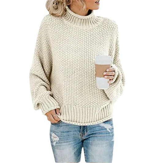 Chunky strik rullekravesweater til kvinder