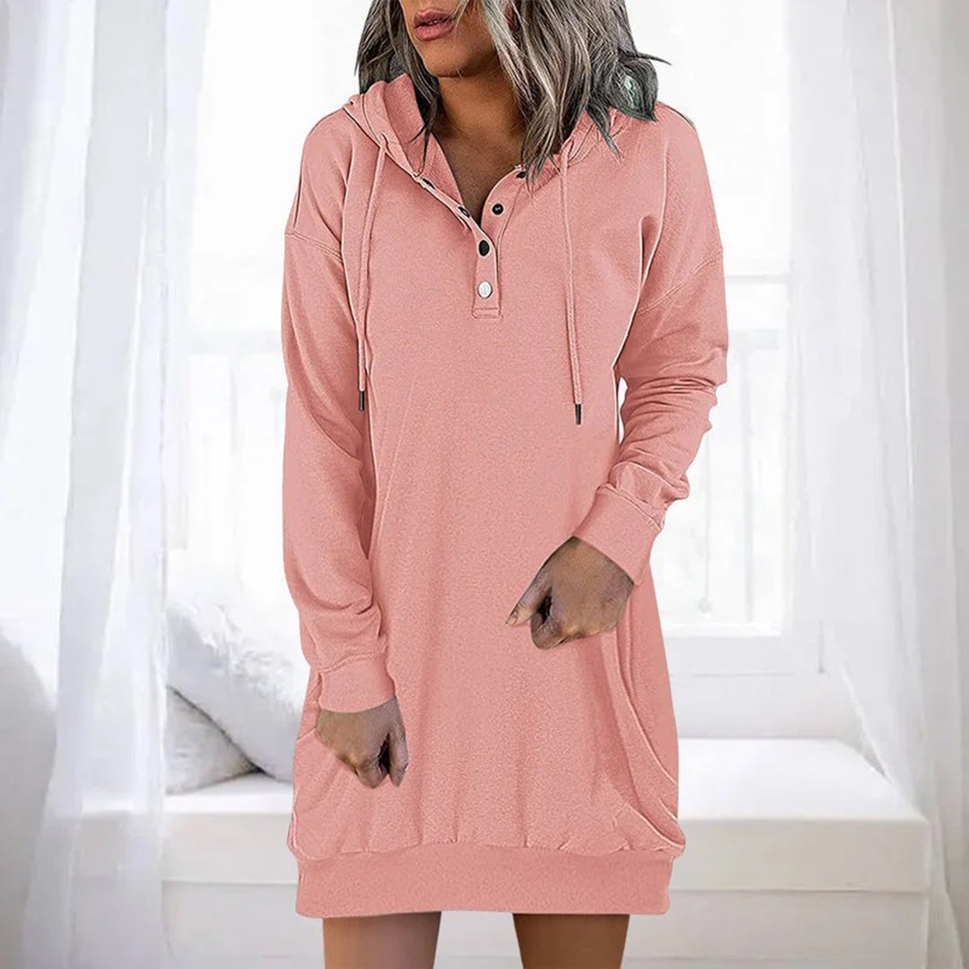 Afslappet hoodie-kjole