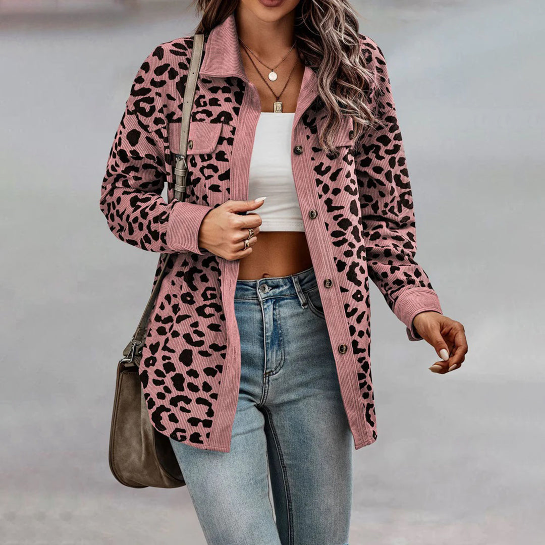Trendy jakke med leopardprint