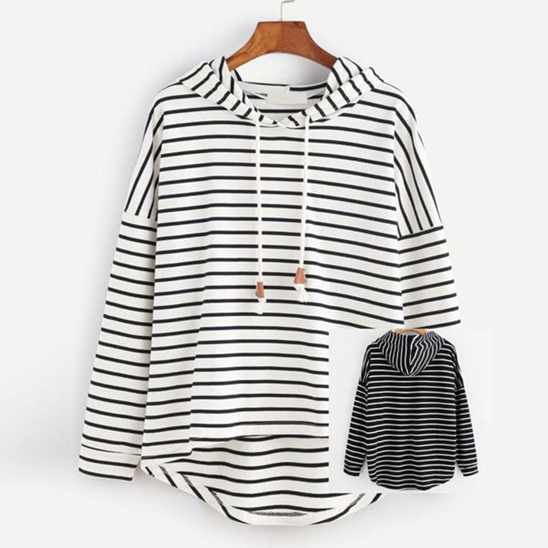 Tynd hættetrøje med striber