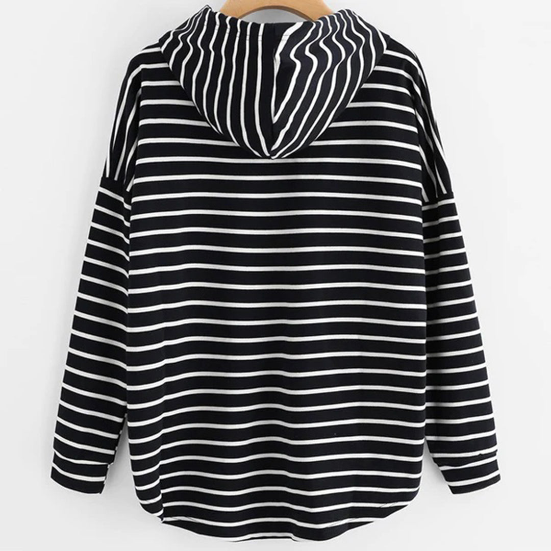 Tynd hættetrøje med striber