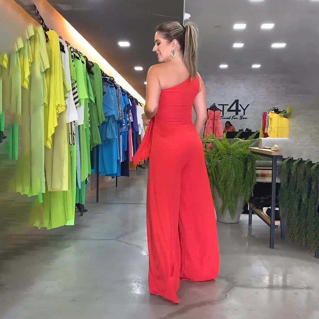 Stilfuld jumpsuit med én skulder