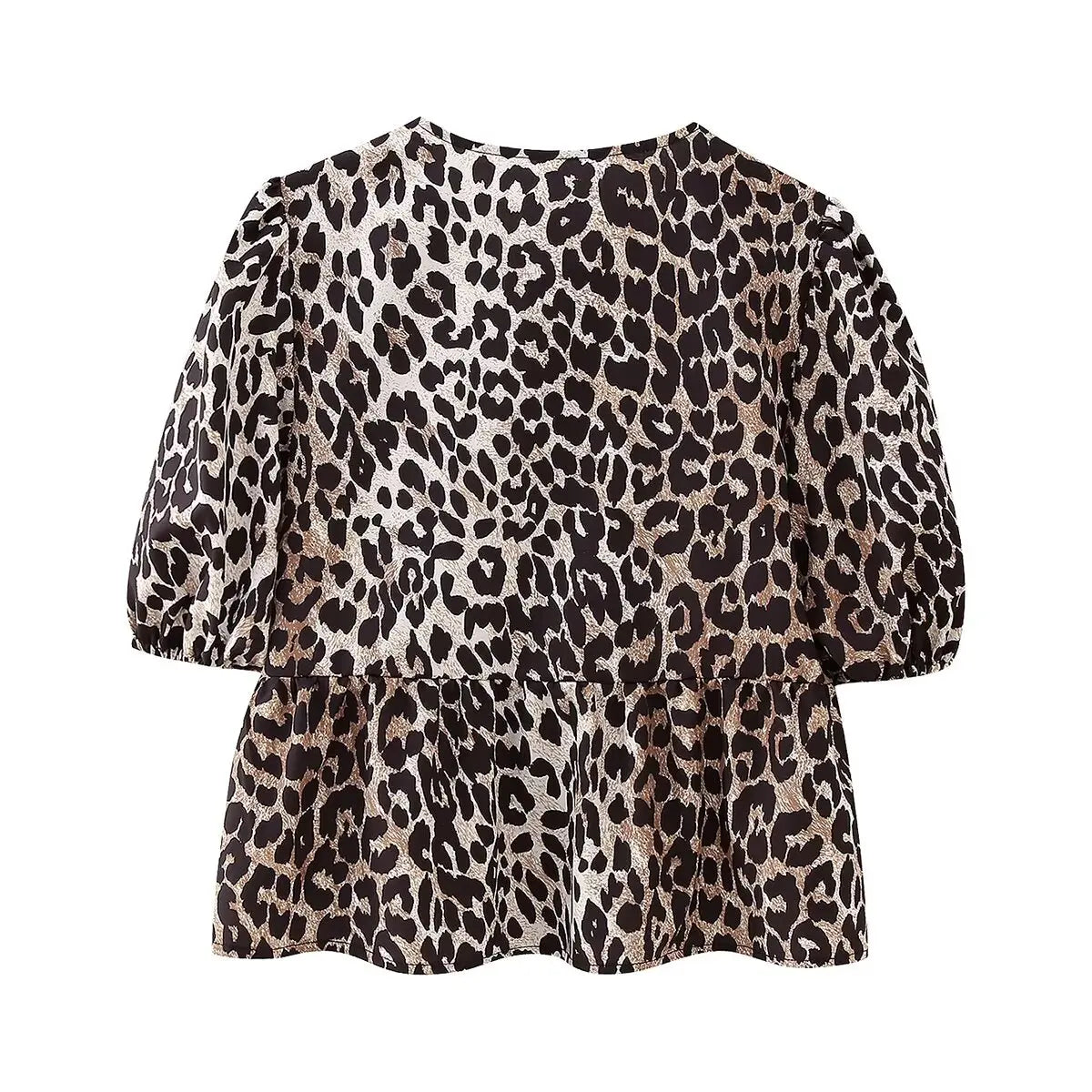 Crop top med leopardprint til kvinder