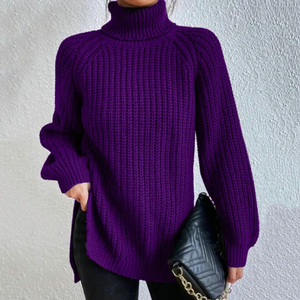 Trendy strikket rullekravesweater til kvinder