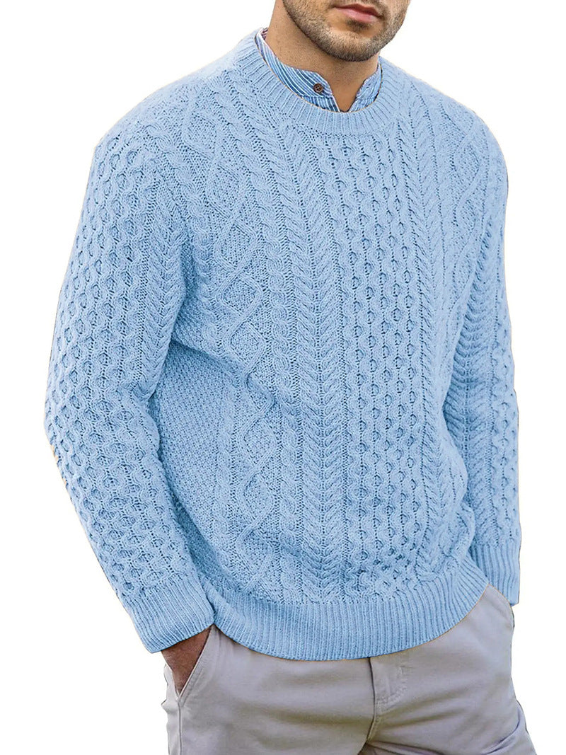 Vintage lyseblå cashmere sweater med rund hals