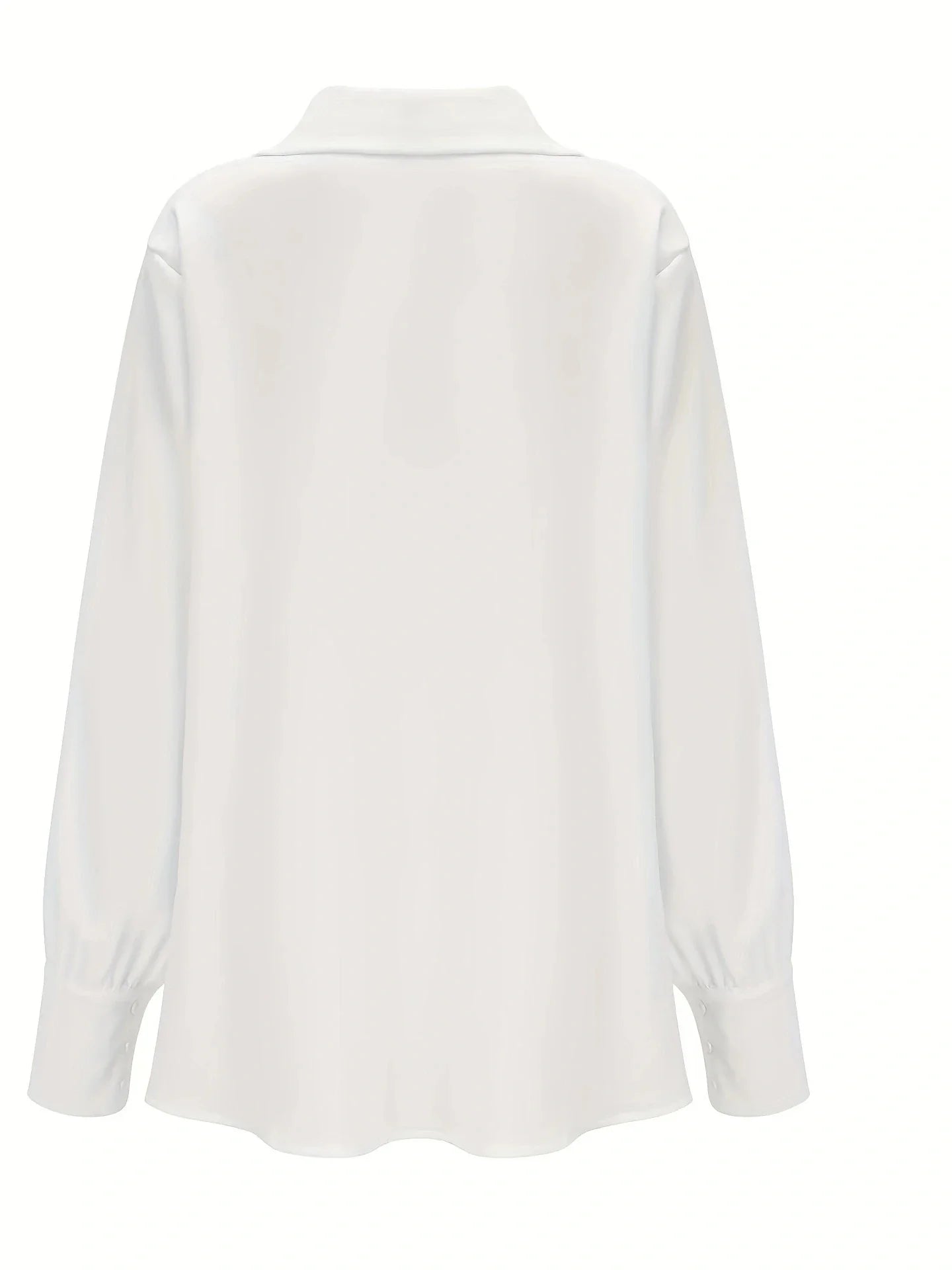 Elegant langærmet top med svingkrave