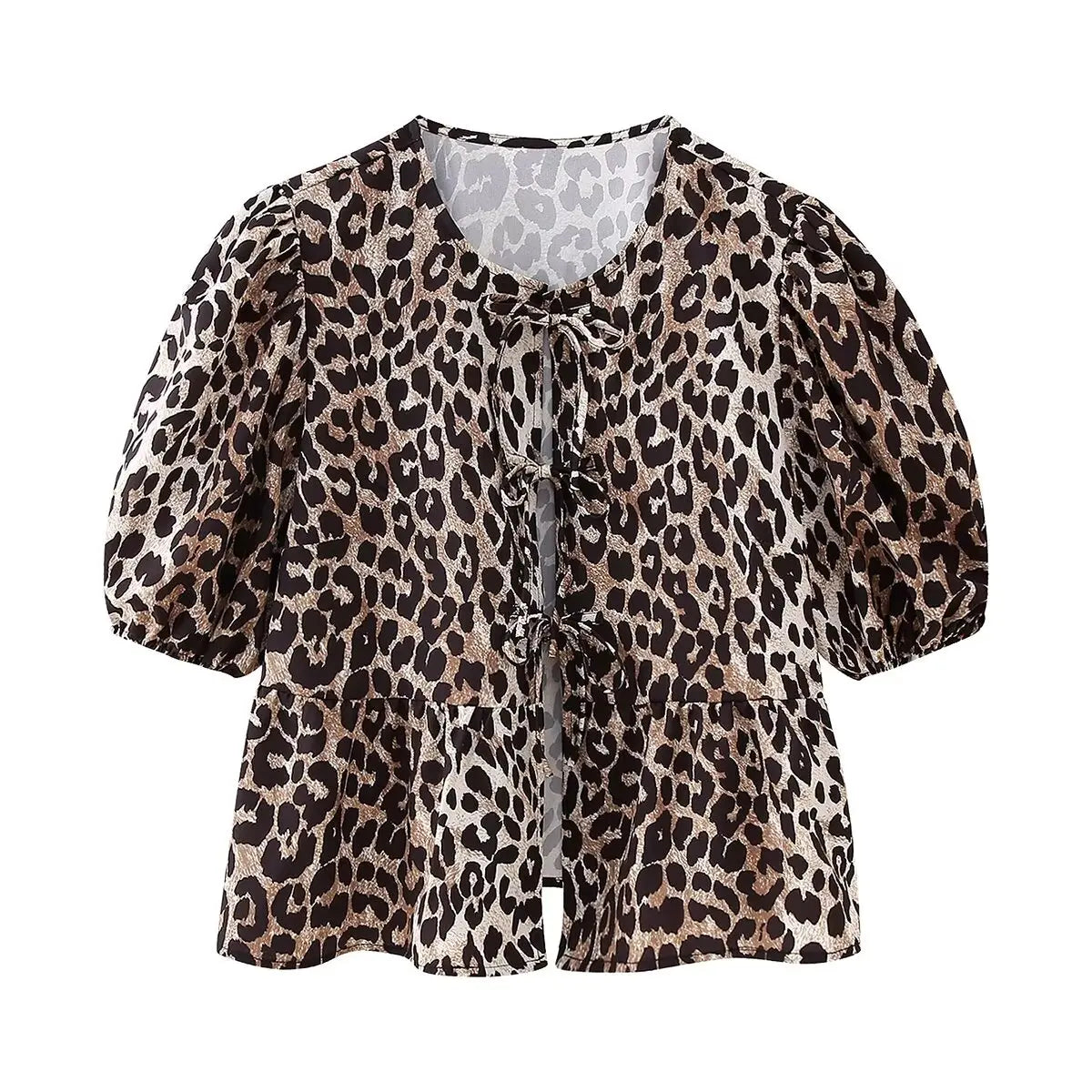 Crop top med leopardprint til kvinder
