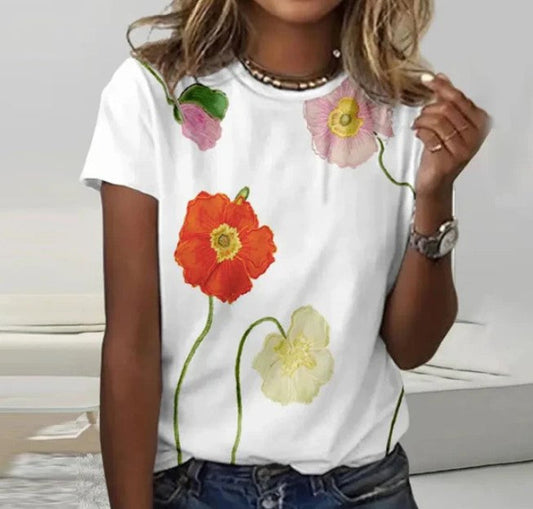 Bluse med blomsterprint