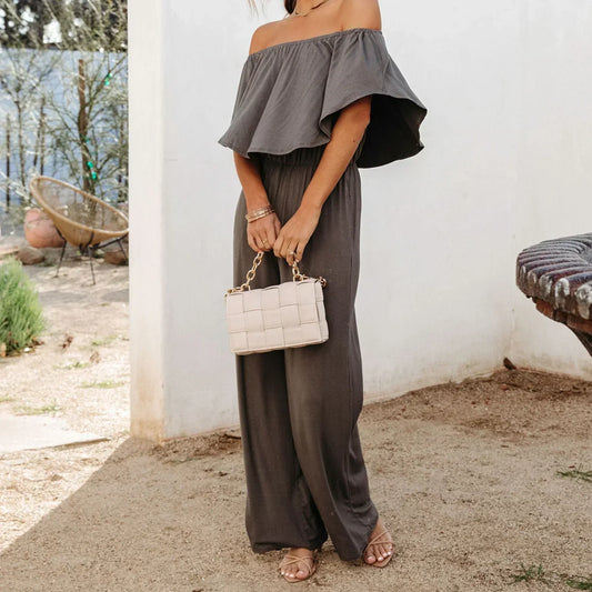 Jumpsuit uden skuldre i toscansk stil til kvinder