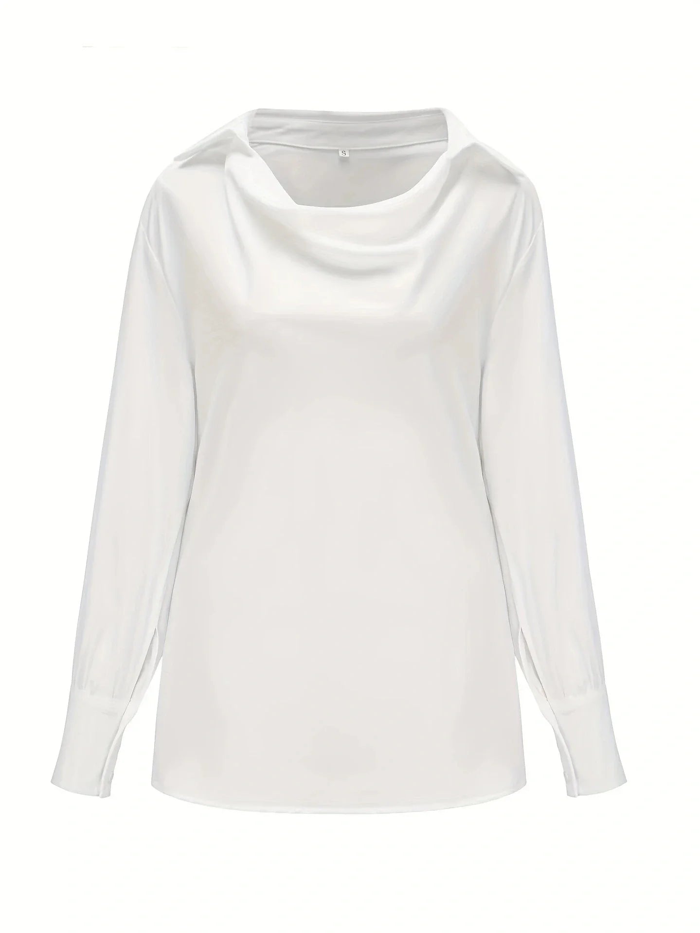 Elegant langærmet top med svingkrave
