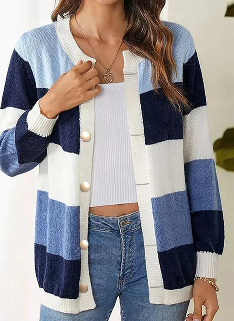 Kvinder Flerfarvet strik cardigan