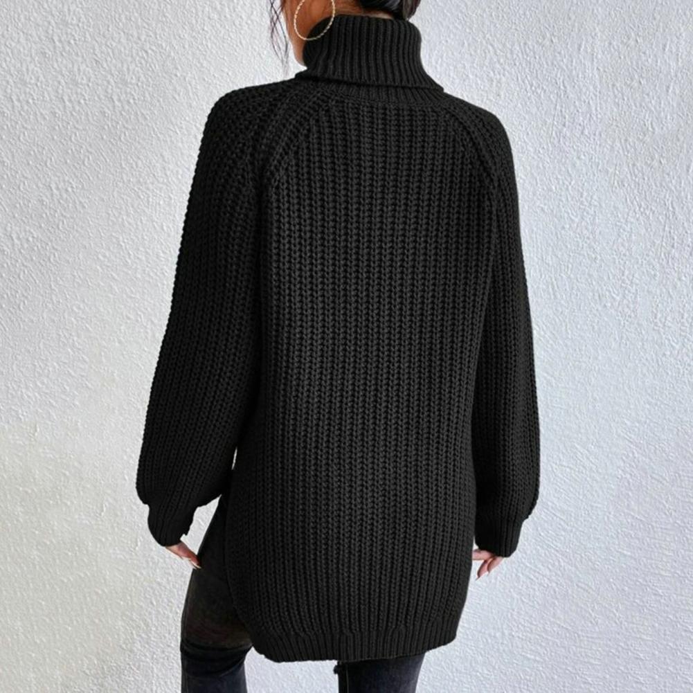 Trendy strikket rullekravesweater til kvinder
