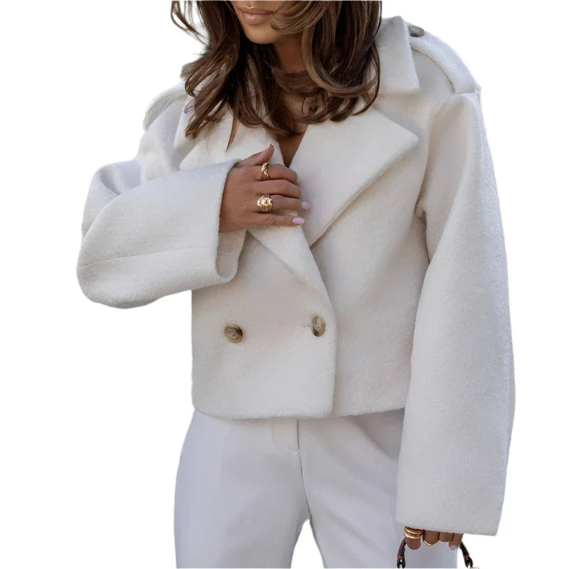 Vinter Turn Down Collar uldfrakke