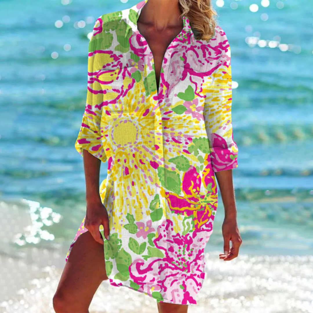 Oceanisk kjole med knapper