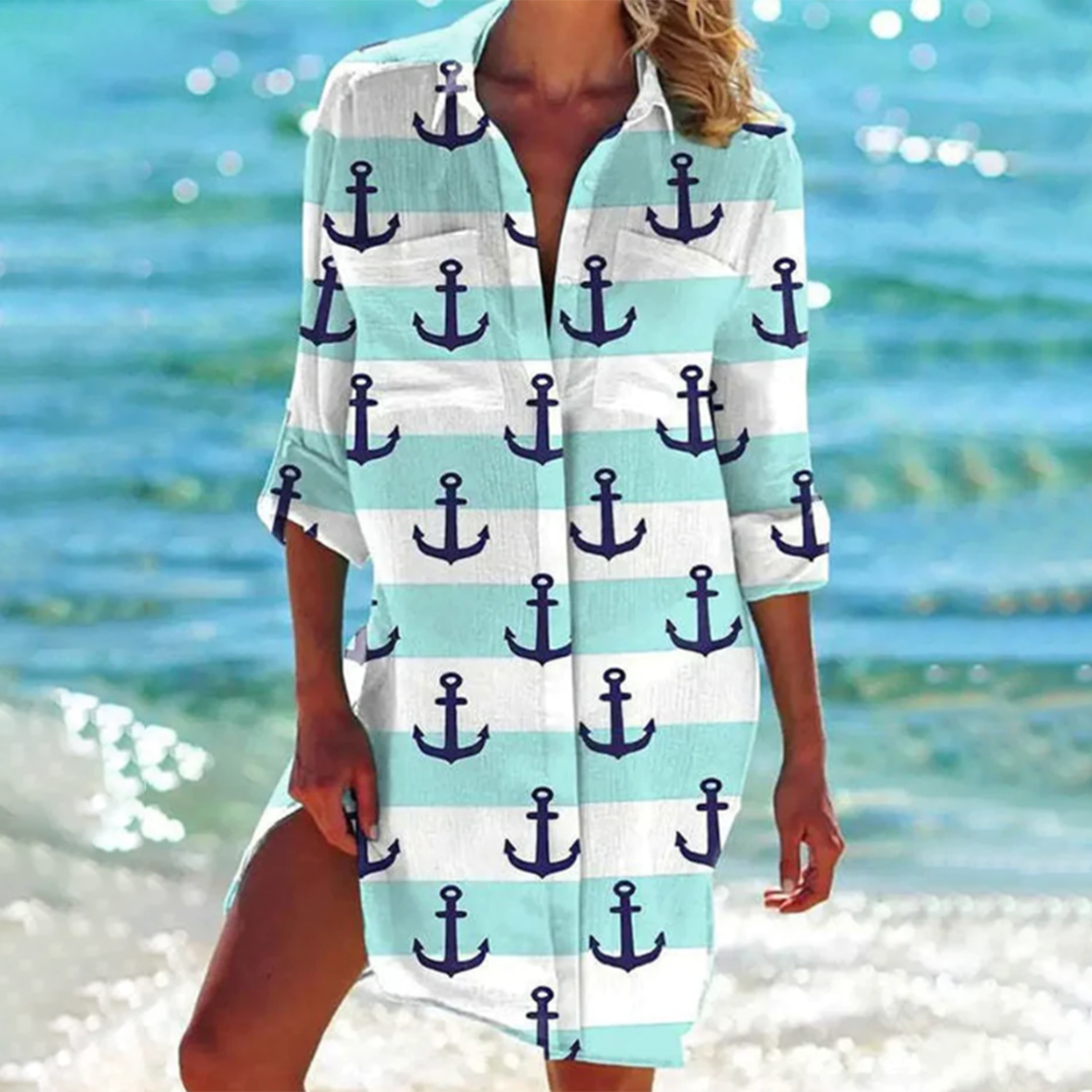Oceanisk kjole med knapper