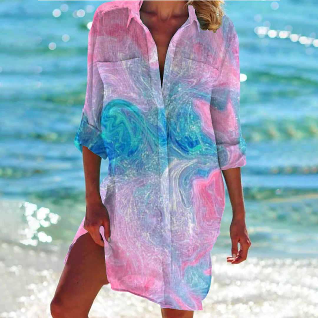 Oceanisk kjole med knapper