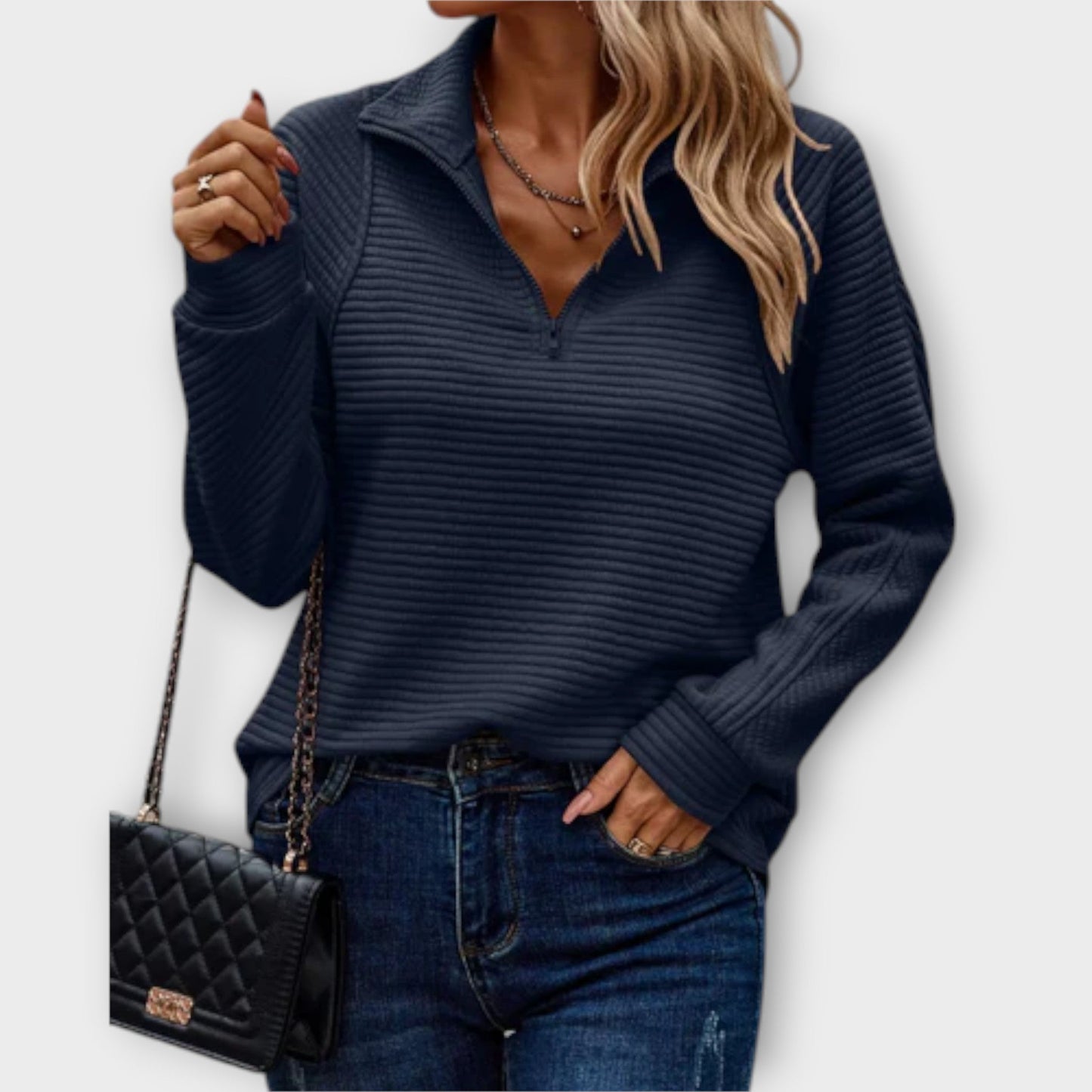 Halfzip trøje til kvinder