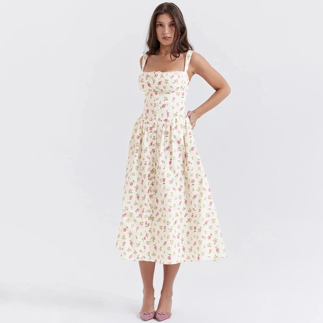 Elegant midikjole i korsetstil