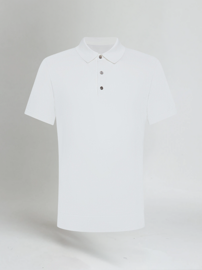 Premium hvid herre-polo
