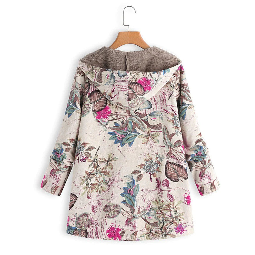 Vintage varm damejakke med blødt for