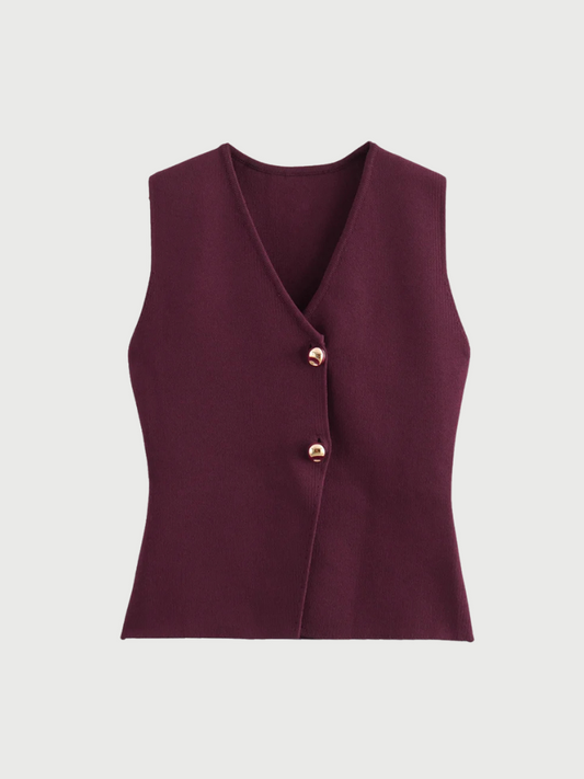 Bourgognefarvet ærmeløs vest