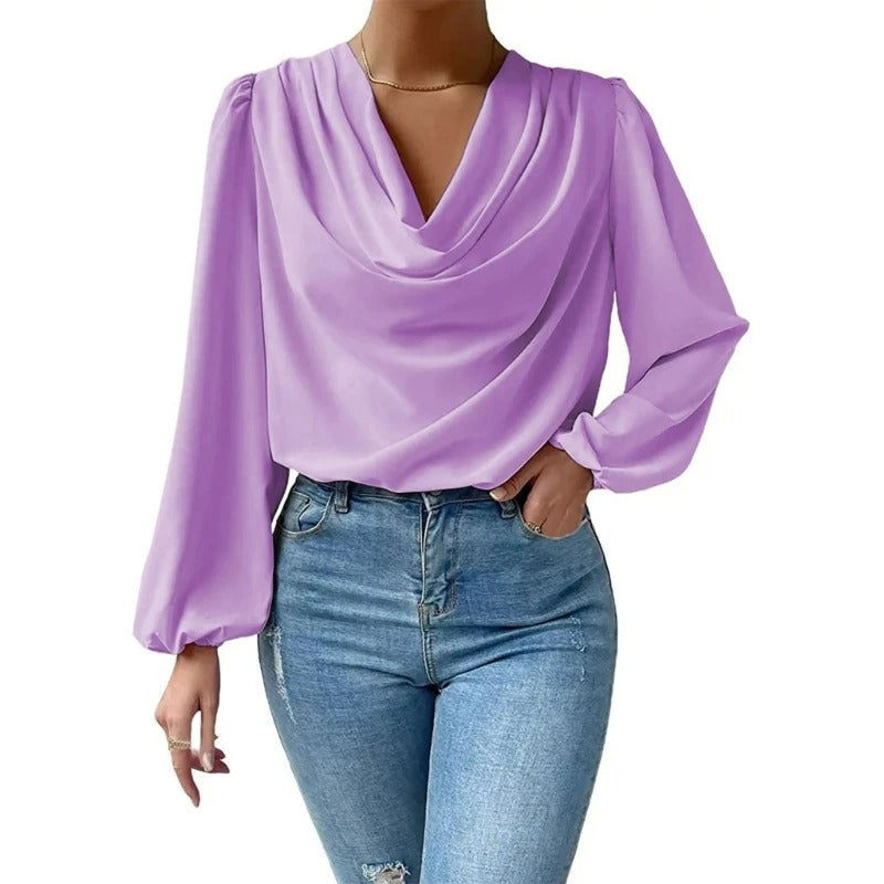 Satinbluse med et strejf af elegance til kvinder